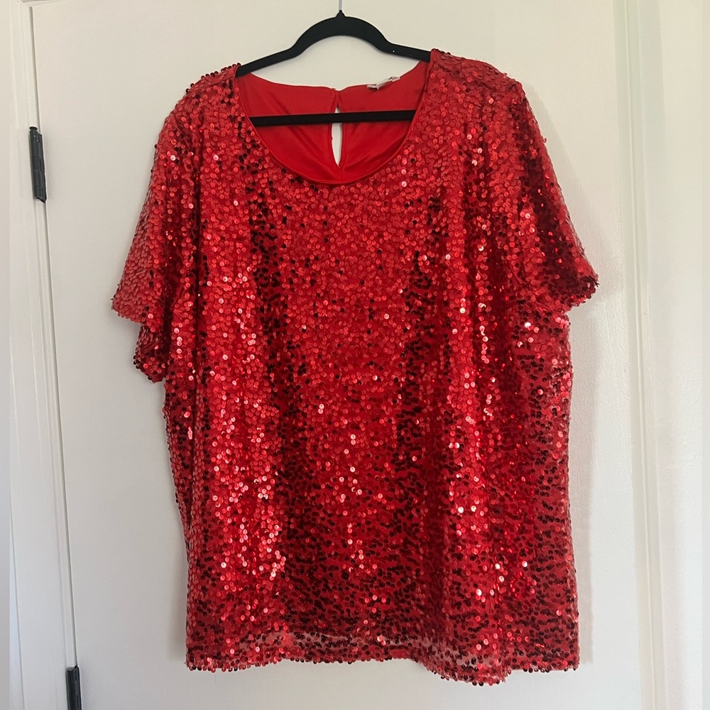 Red Sequin Top